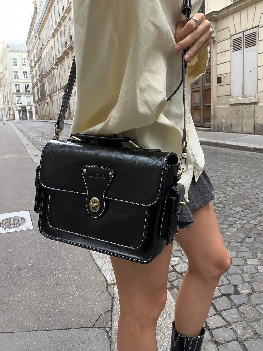 Alison Vintage Vegan Leather Crossbody Bag