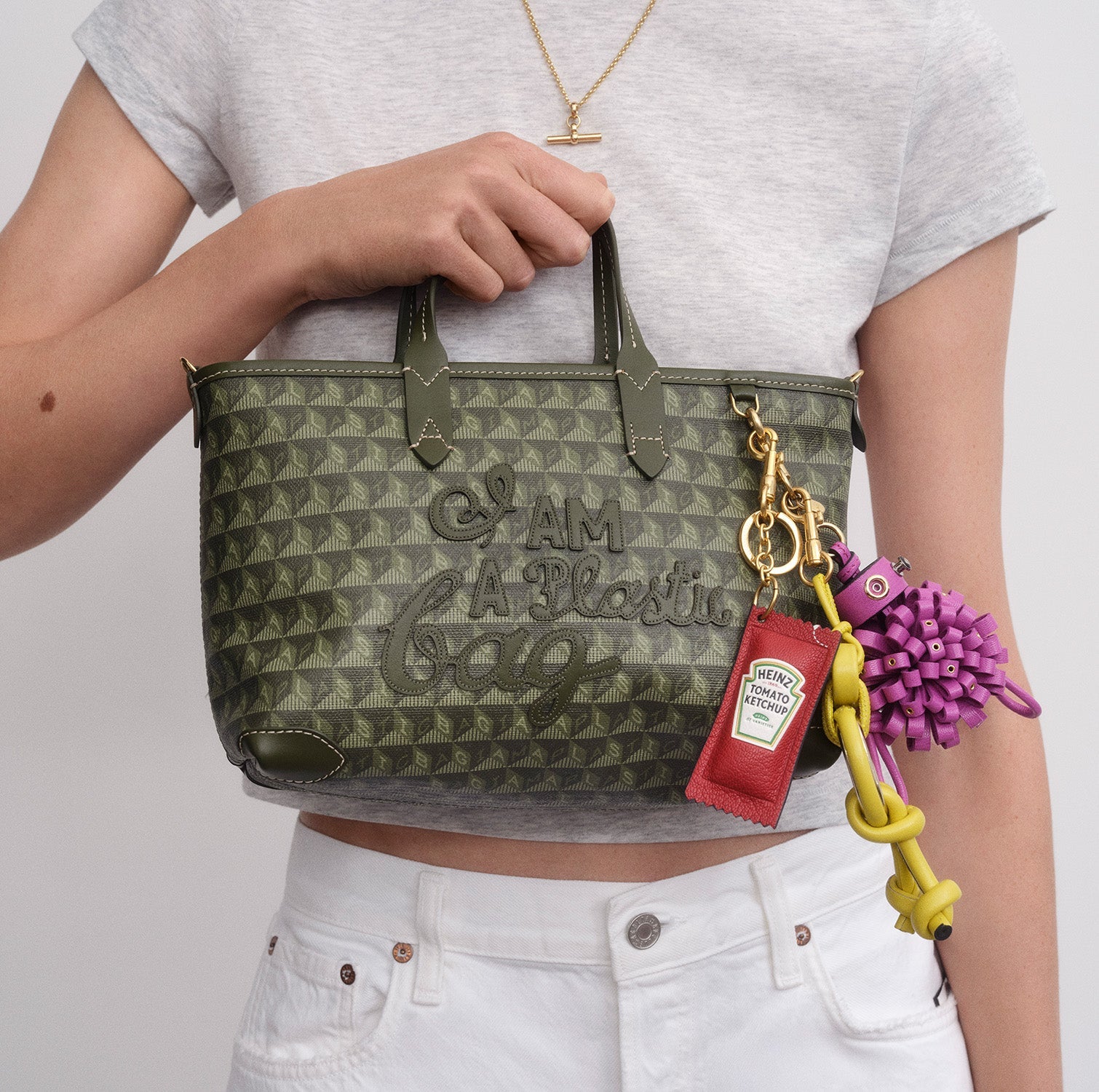 I Am A Plastic Bag XS Zipped Motif Cross-body Tote