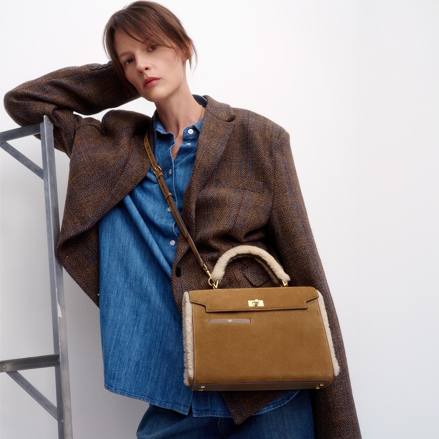 Mortimer Shearling Top Handle