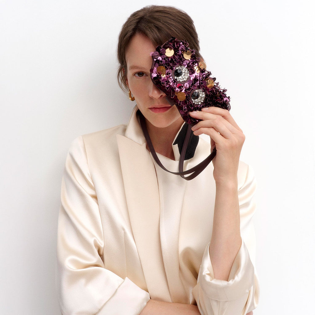 Embellished Eyes Sunglasses Pouch