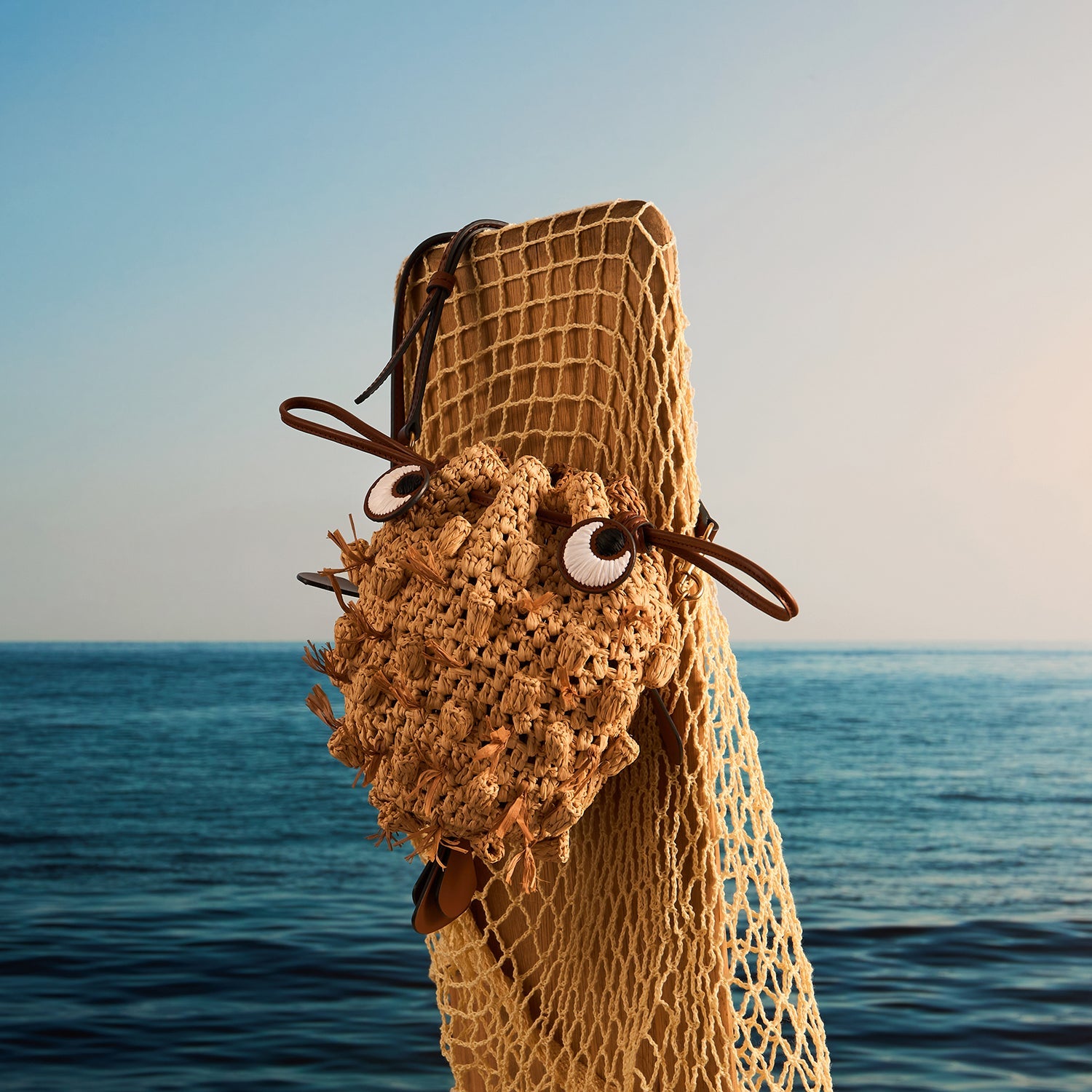 Raffia Blowfish Cross-body