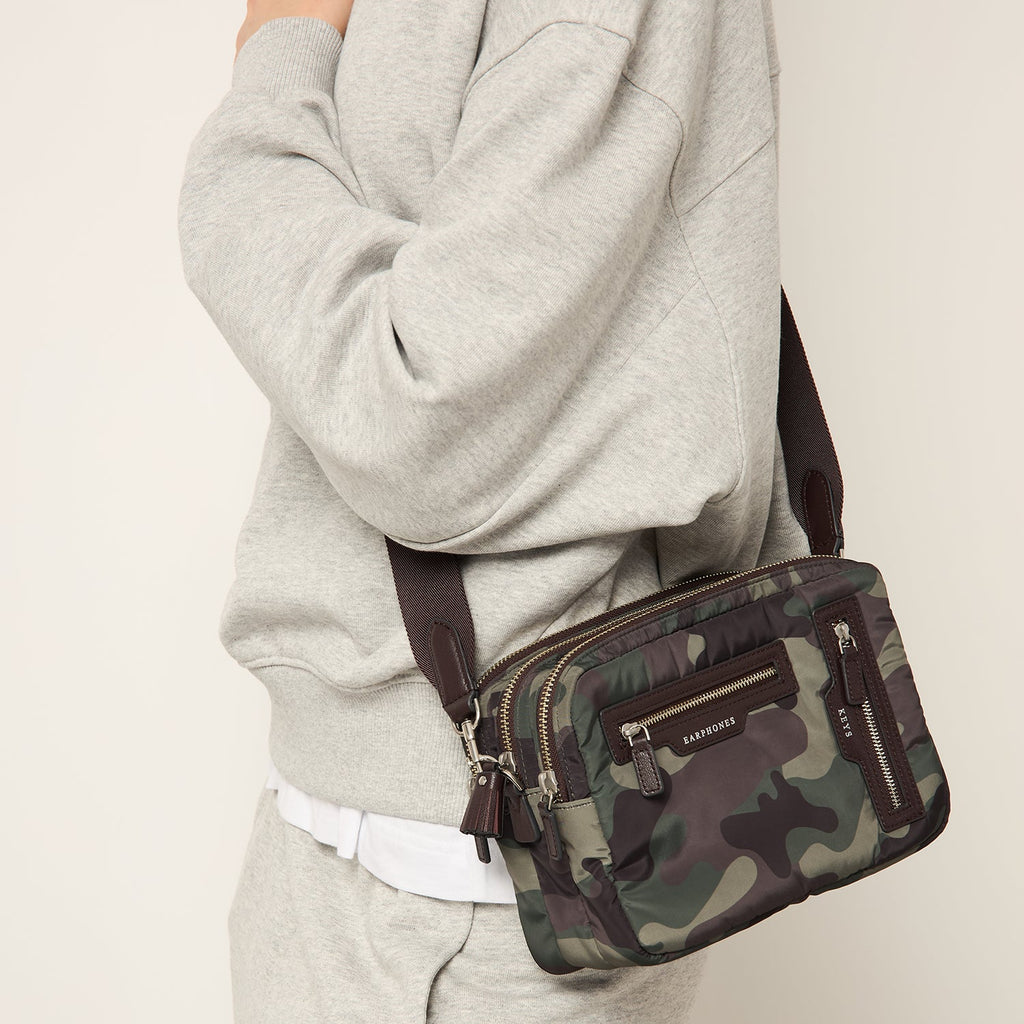 Camouflage Triple Zip Cross-body