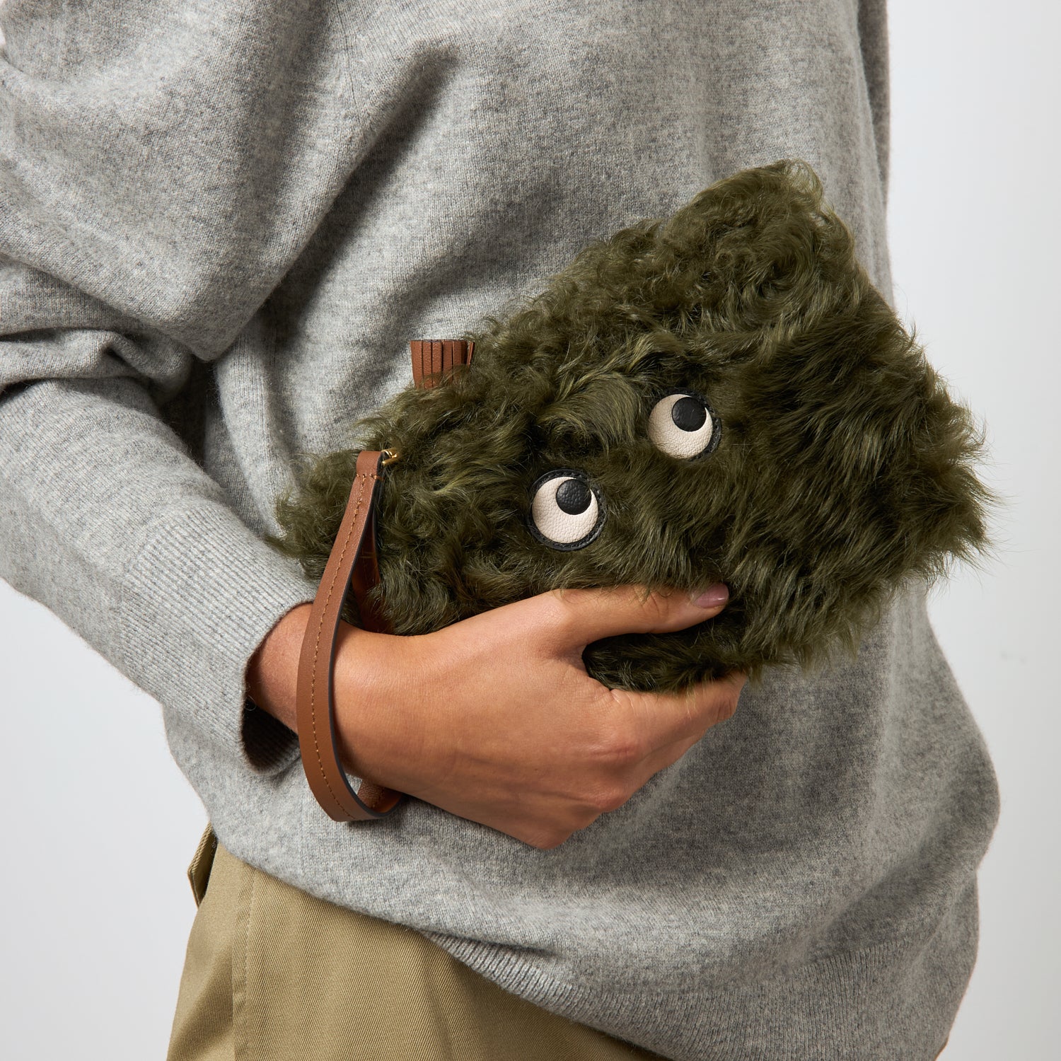Shearling Eyes Clutch