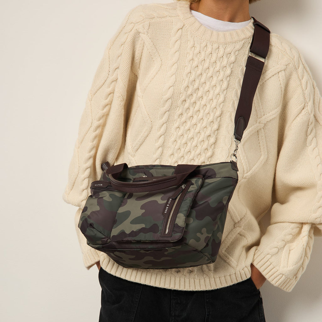 Camouflage E/W Multi Pocket Mini Cross-body Tote
