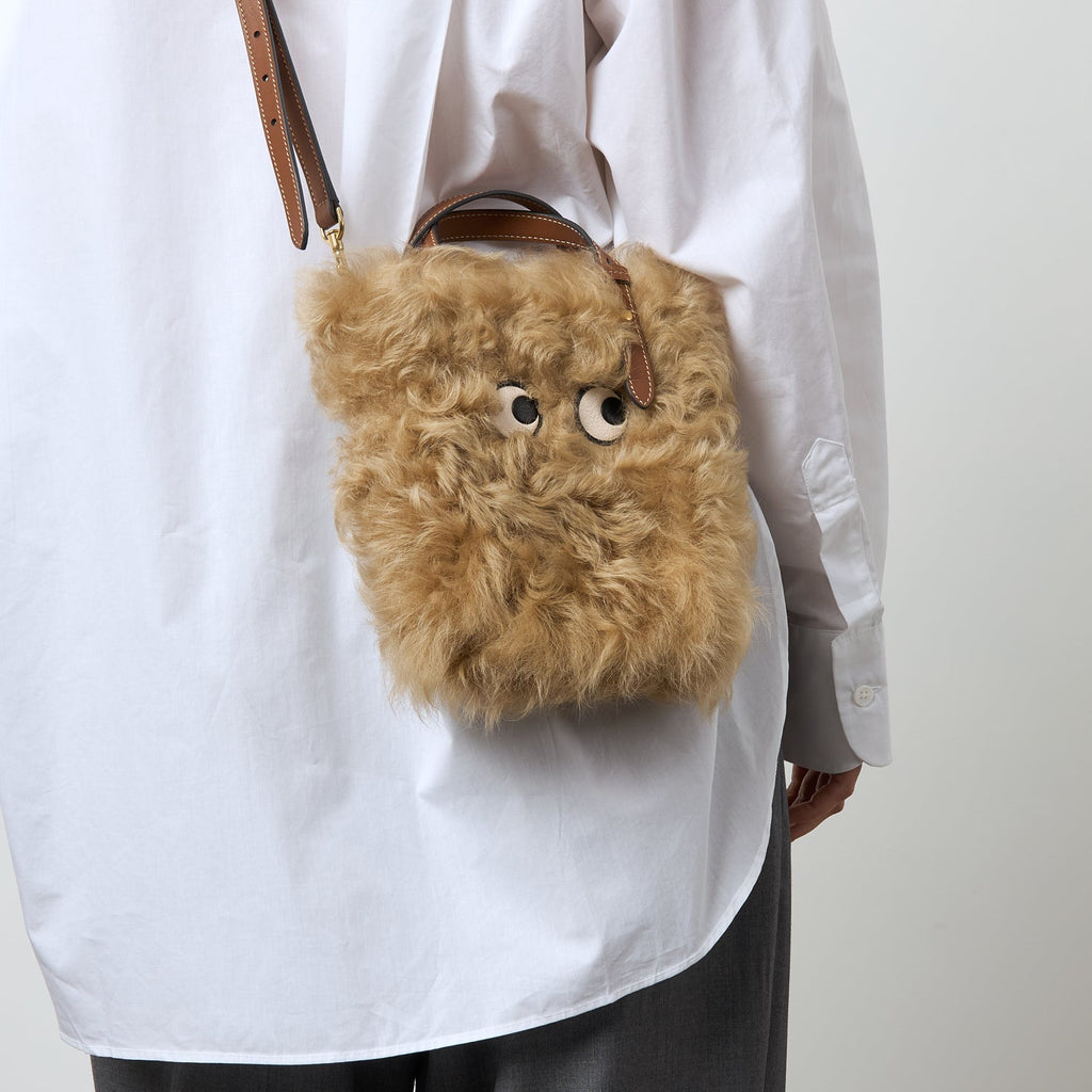 N/S Mini Eyes Shearling Tote