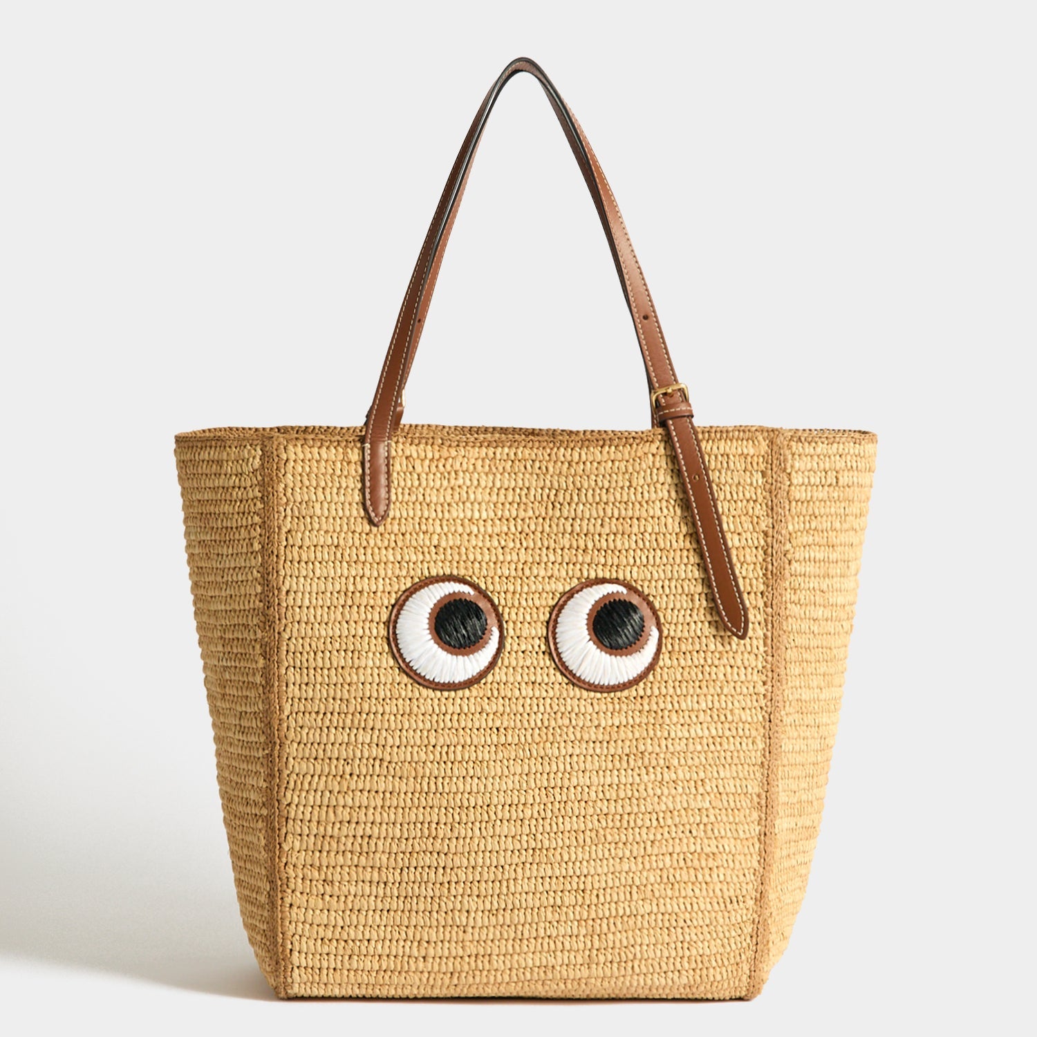 N/S Raffia Eyes Small Tote