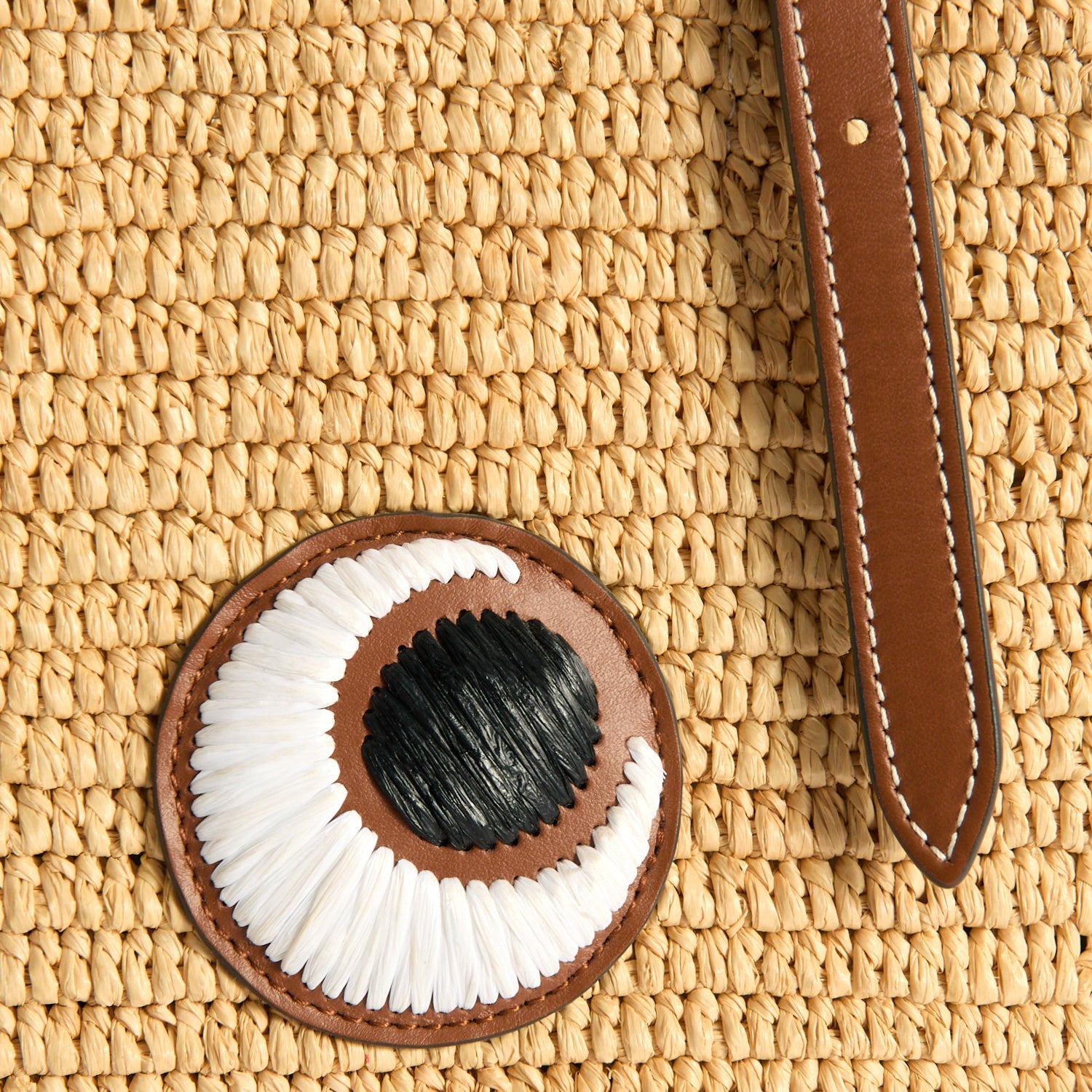 N/S Raffia Eyes Small Tote