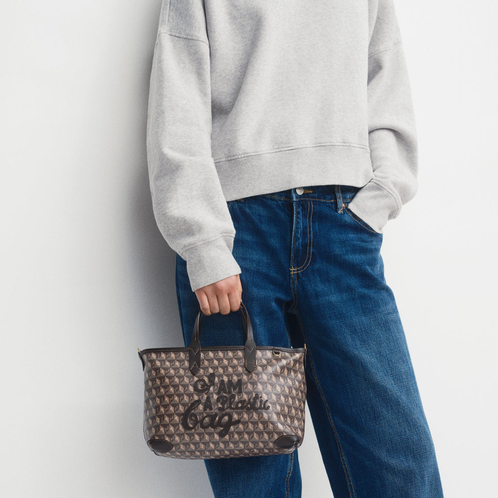 I Am A Plastic Bag XS Zipped Motif Cross-body Tote