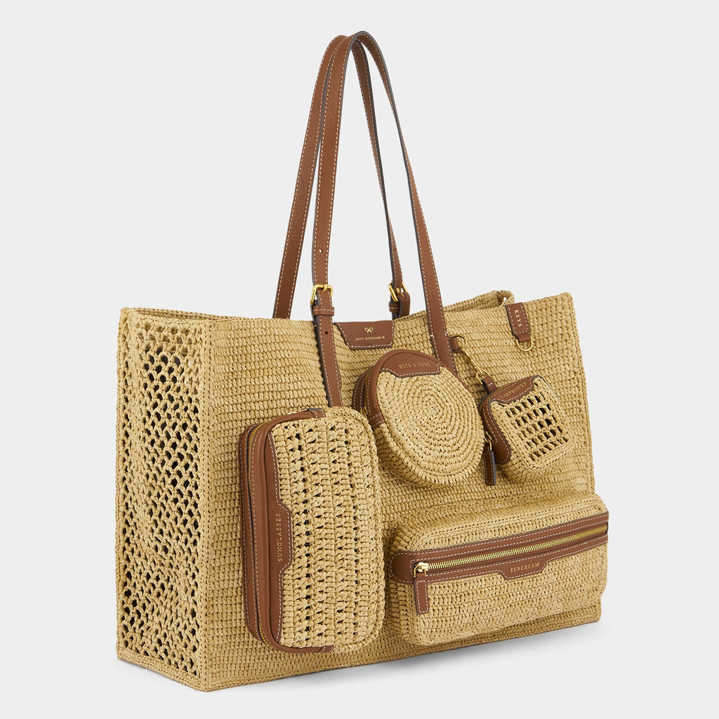 E/W Raffia Holiday Tote