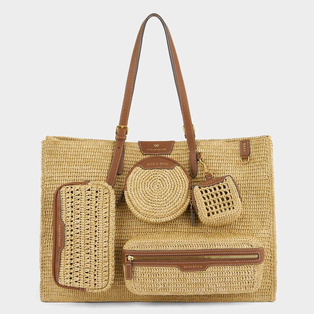 E/W Raffia Holiday Tote