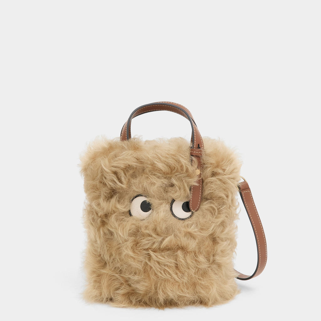 N/S Mini Eyes Shearling Tote