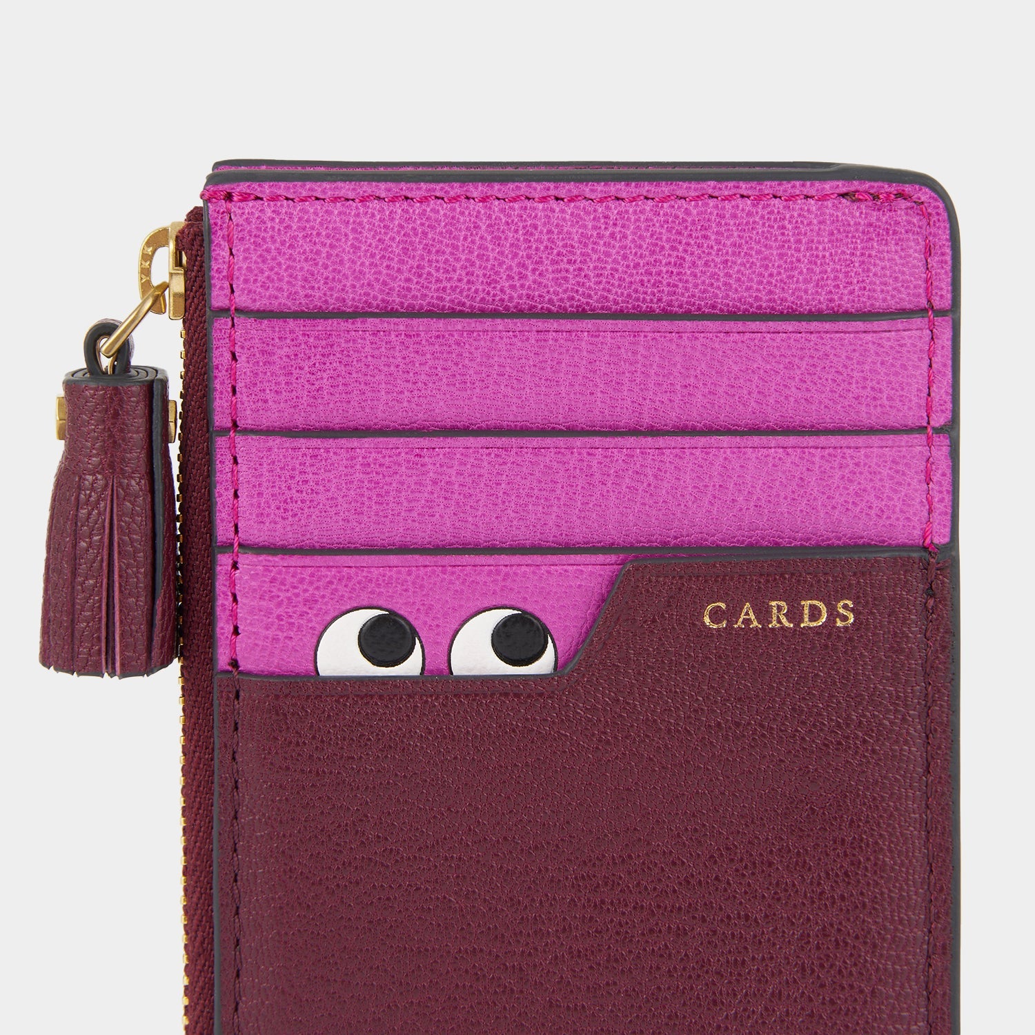 Peeping Eyes Zip Card Case
