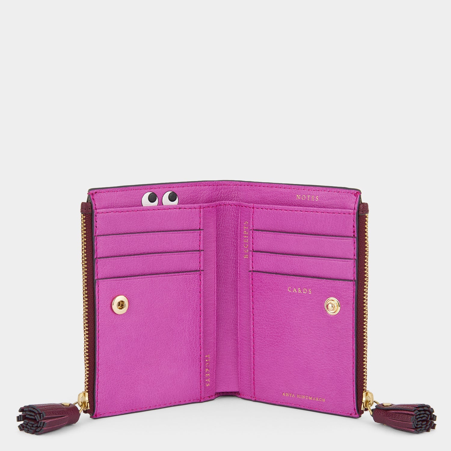 Peeping Eyes Double Zip Wallet