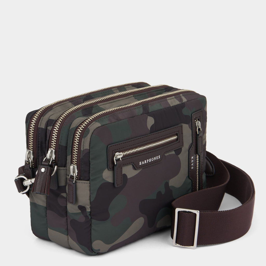 Camouflage Triple Zip Cross-body