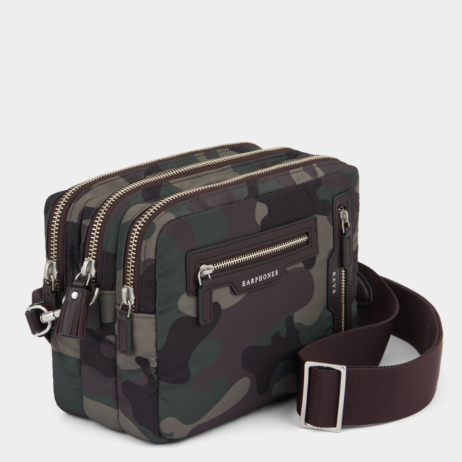 Camouflage Triple Zip Cross-body