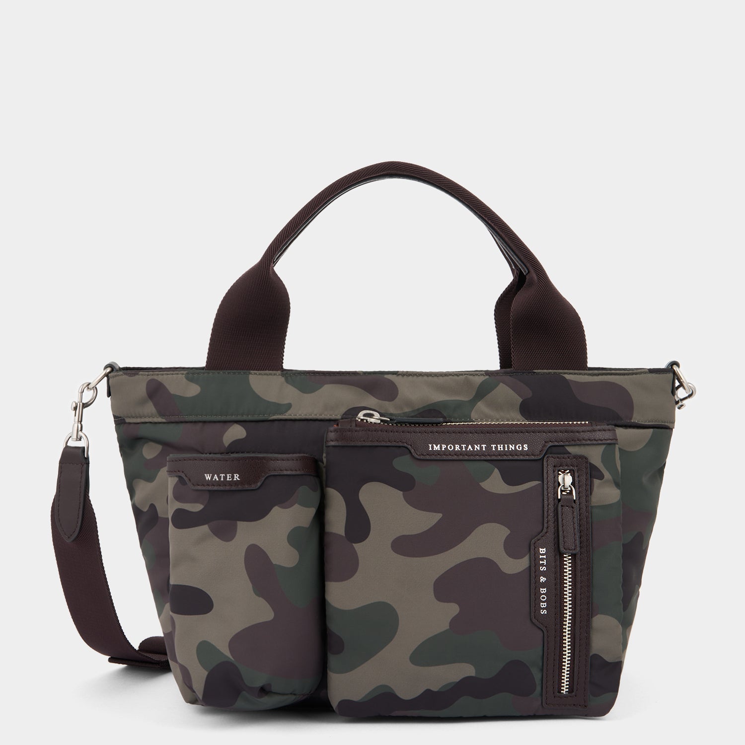 Camouflage E/W Multi Pocket Mini Cross-body Tote