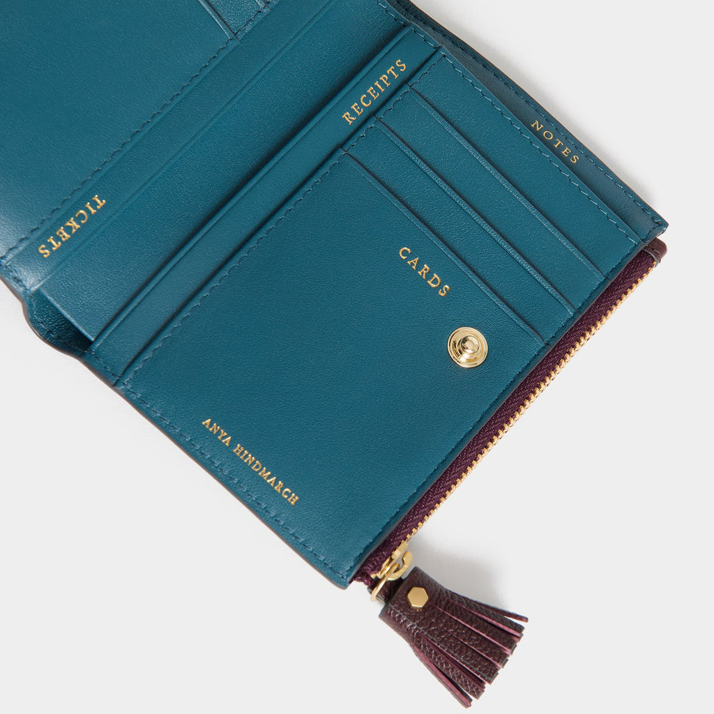 Peeping Eyes Small Double Zip Wallet