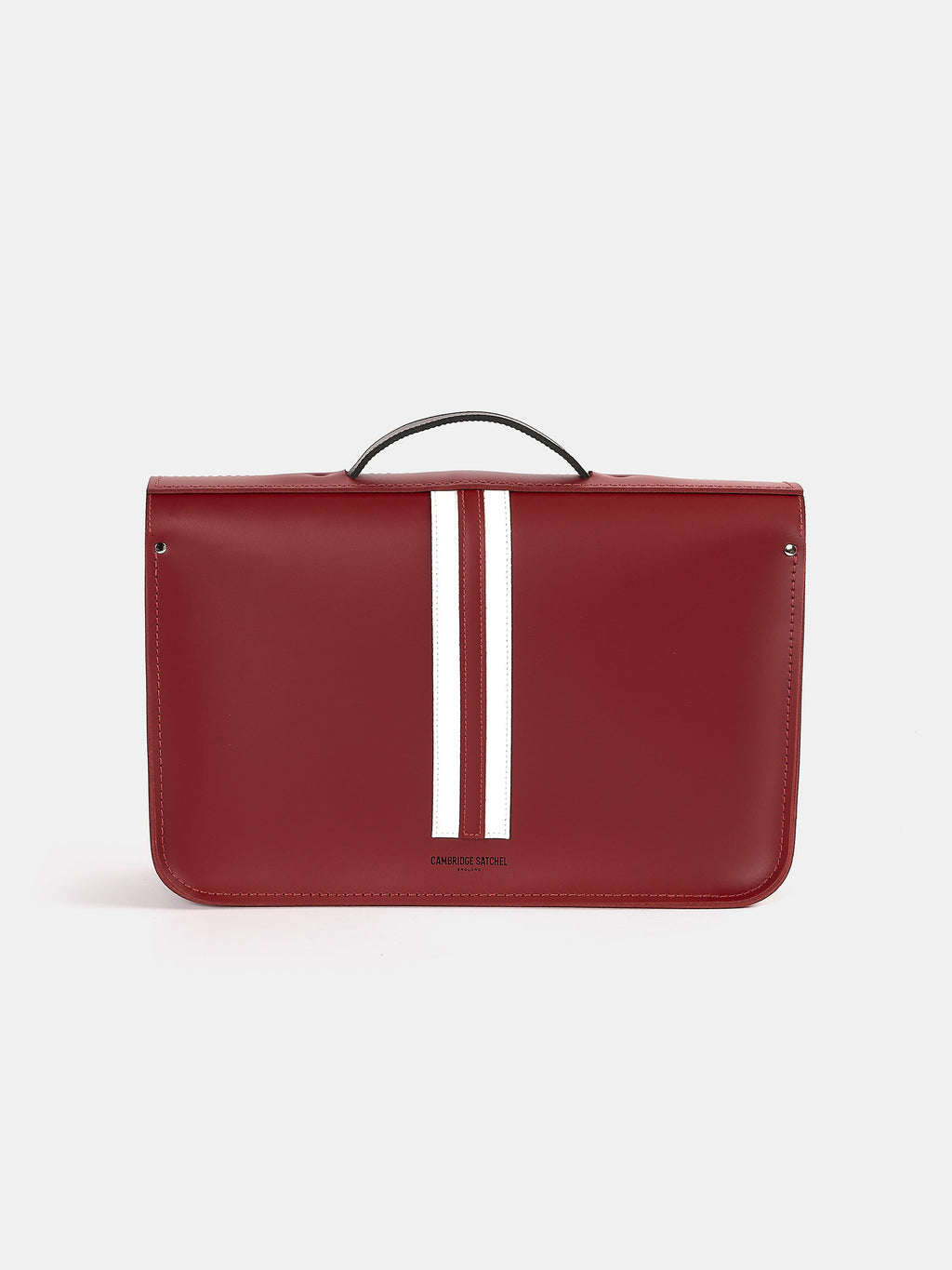 The 15 Inch Batchel - Red with Harvard Stripe