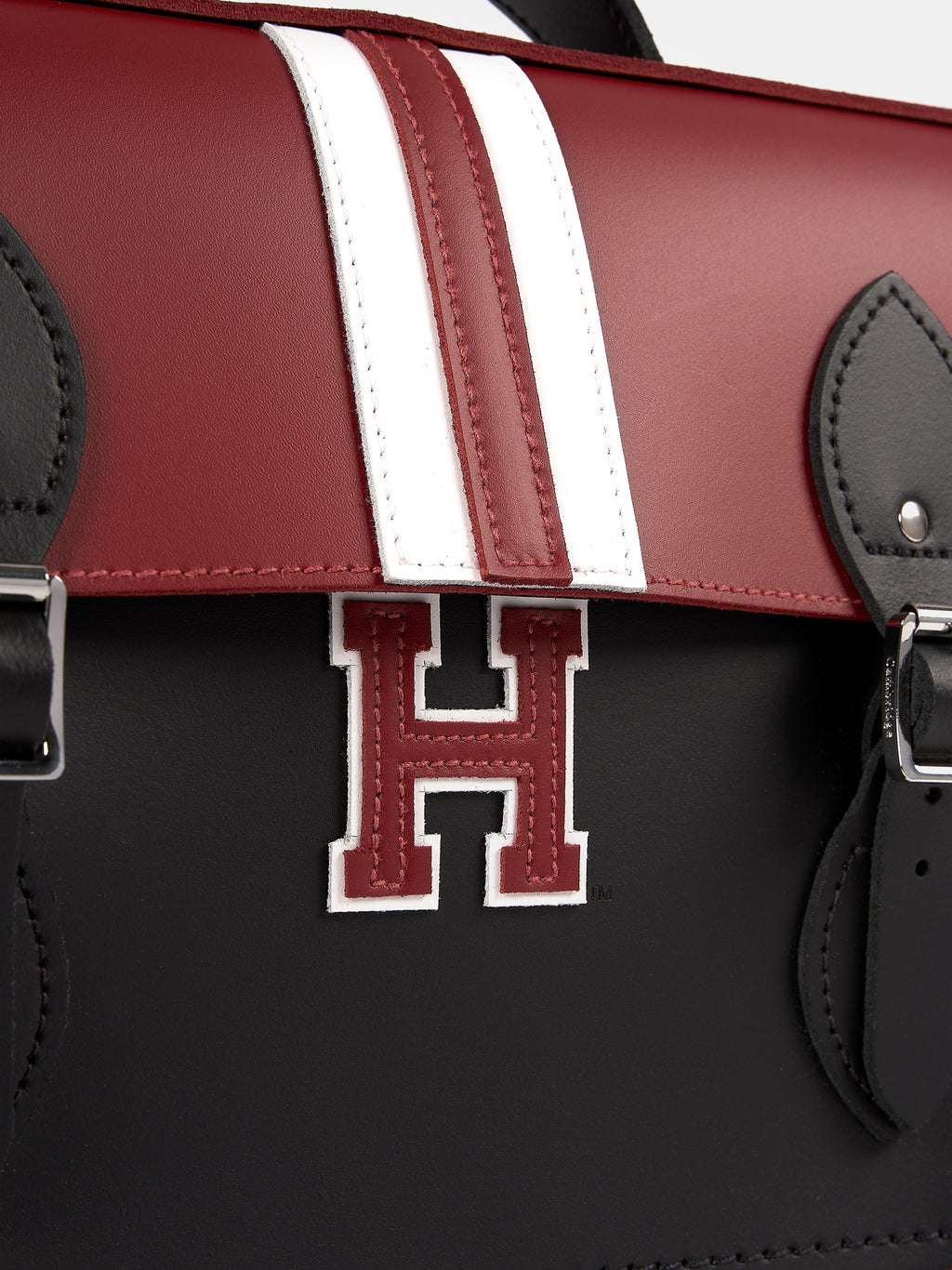 The 15 Inch Batchel - Red with Harvard Stripe