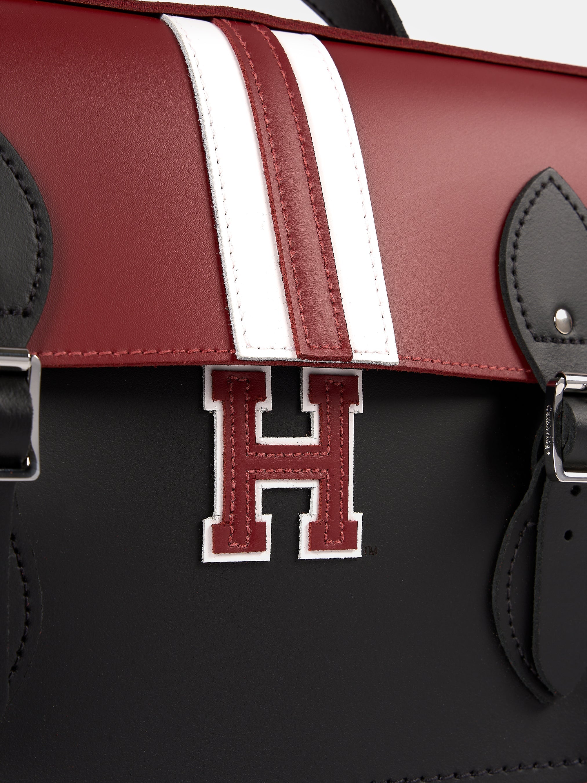 The 15 Inch Batchel - Red with Harvard Stripe