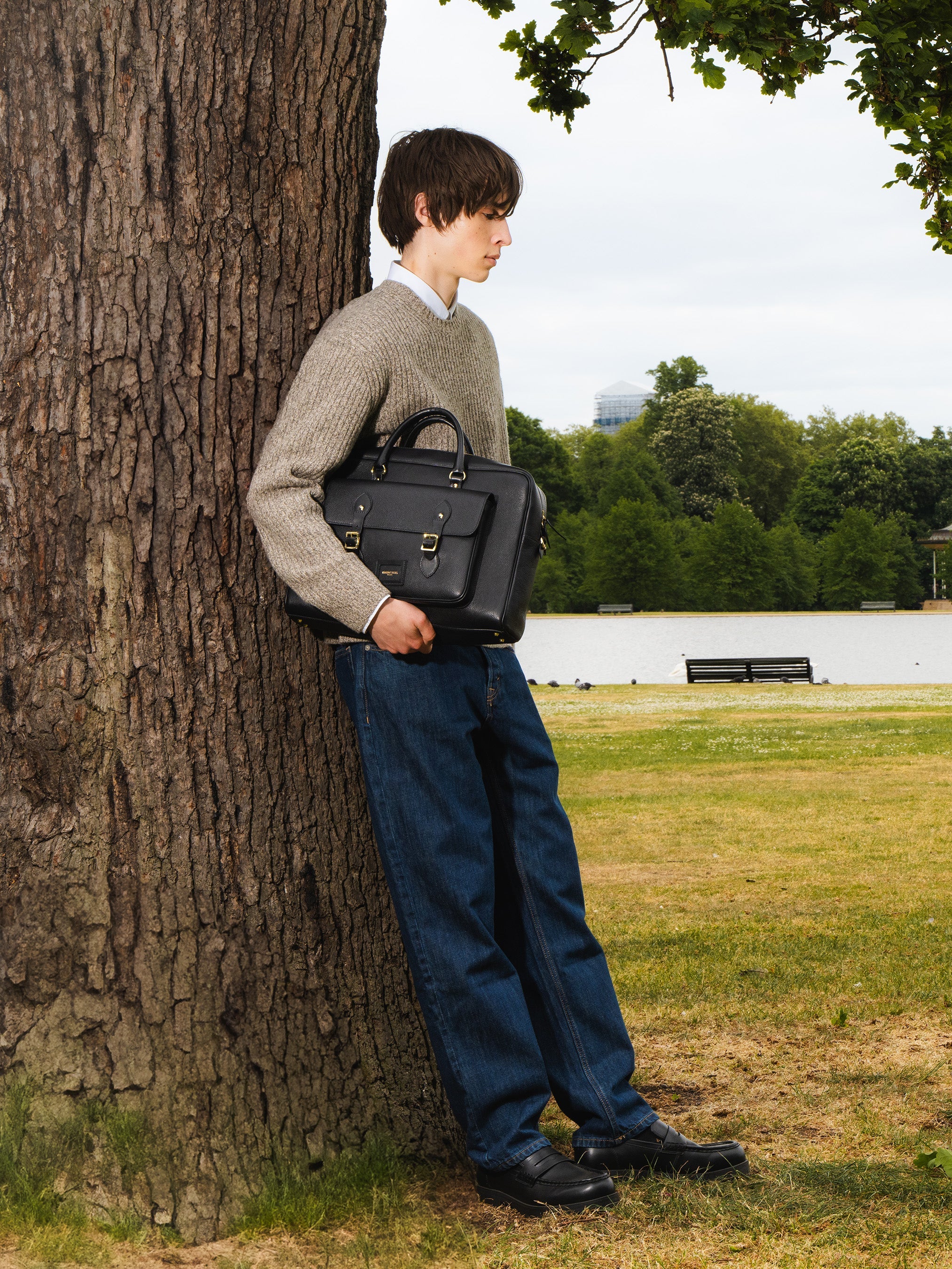 The Brief - Black Calf Grain