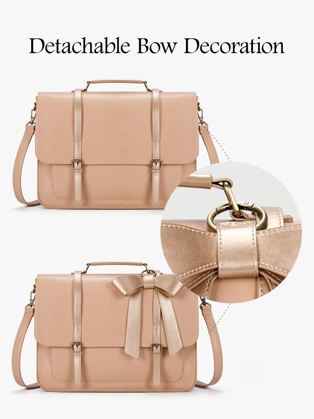 Cocoa Truffle Ecosusi Classic Bow Briefcase