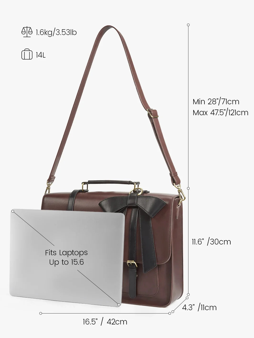 Cocoa Truffle Ecosusi Classic Bow Briefcase