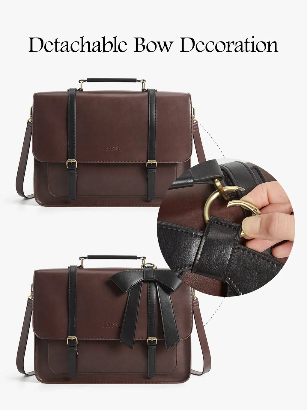 Cocoa Truffle Ecosusi Classic Bow Briefcase