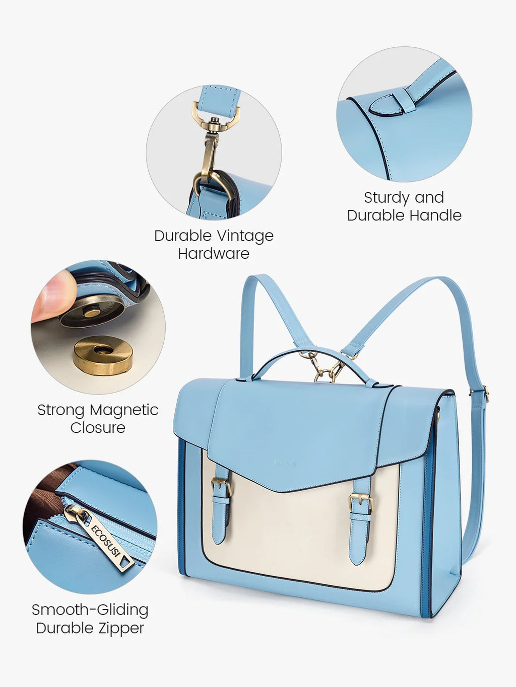 Julie Vintage Vegan Briefcase