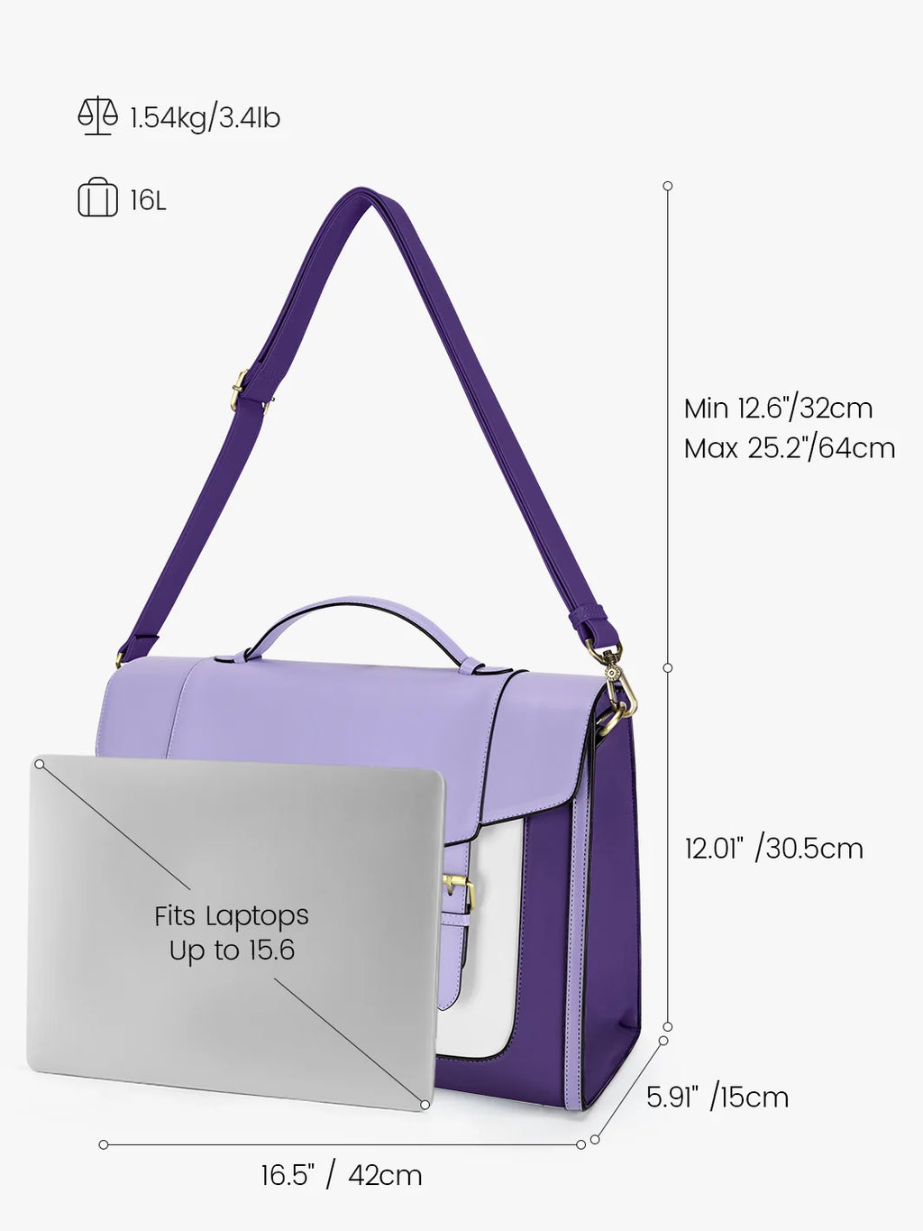 Julie Vintage Vegan Briefcase