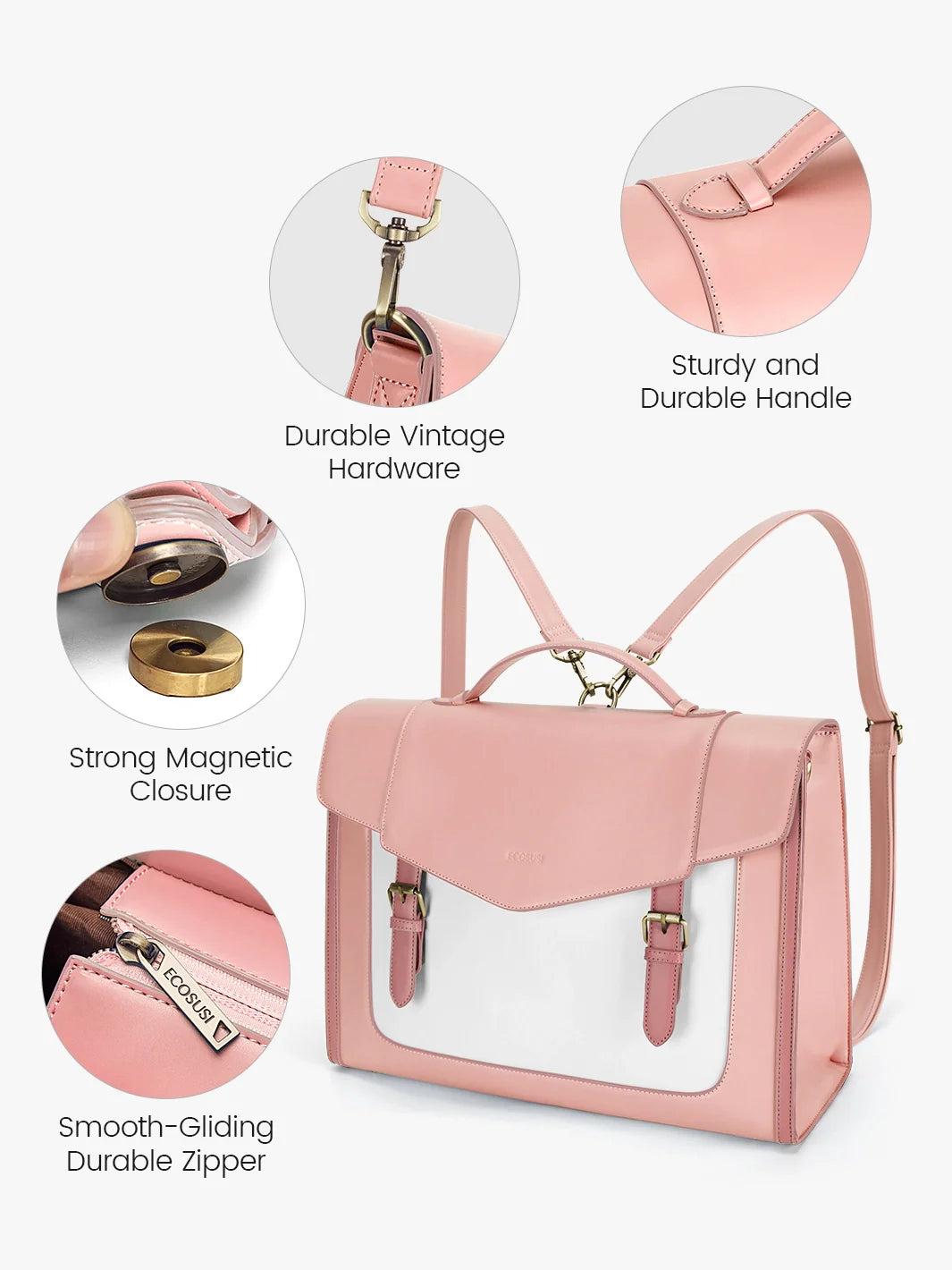 Julie Vintage Vegan Briefcase