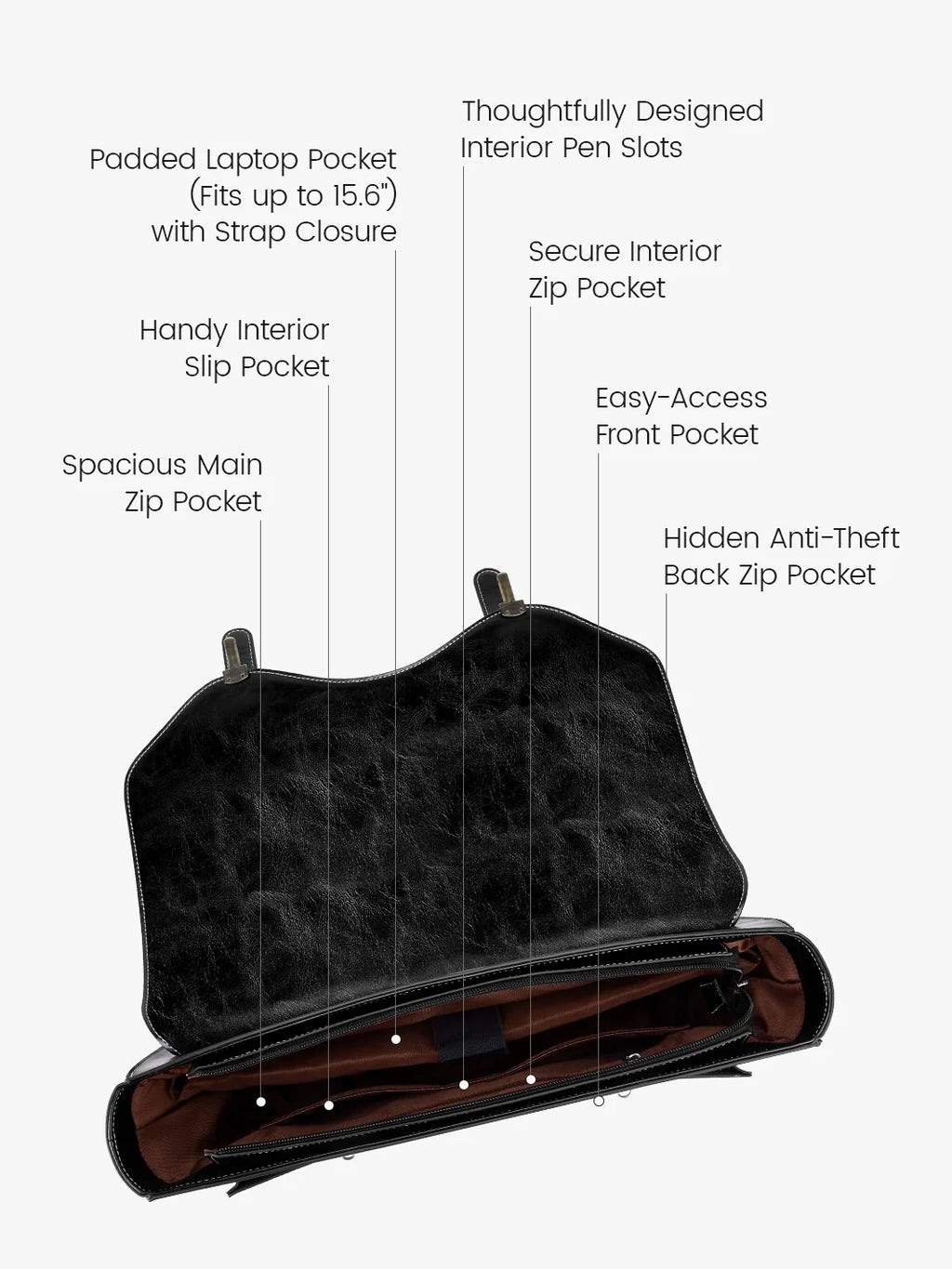 Wilder Vintage Rivet 15.6-Inch Briefcase