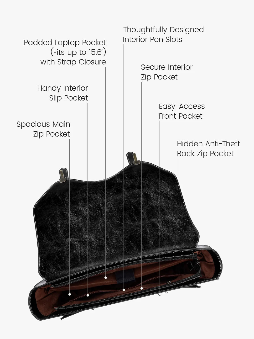 Wilder Vintage Rivet 15.6-Inch Briefcase