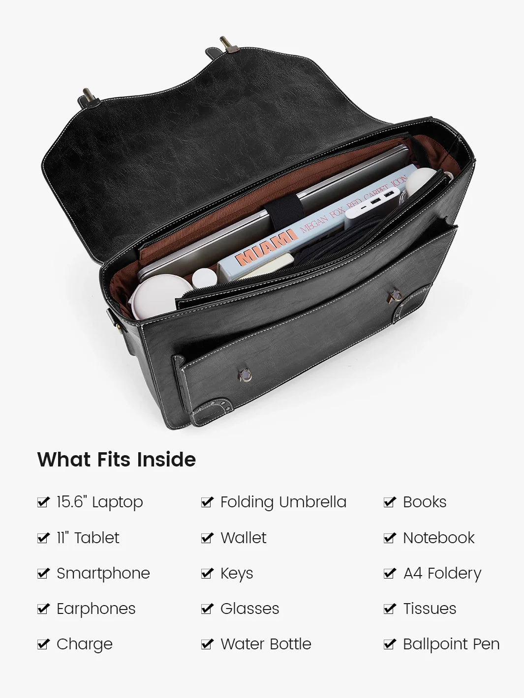 Wilder Vintage Rivet 15.6-Inch Briefcase