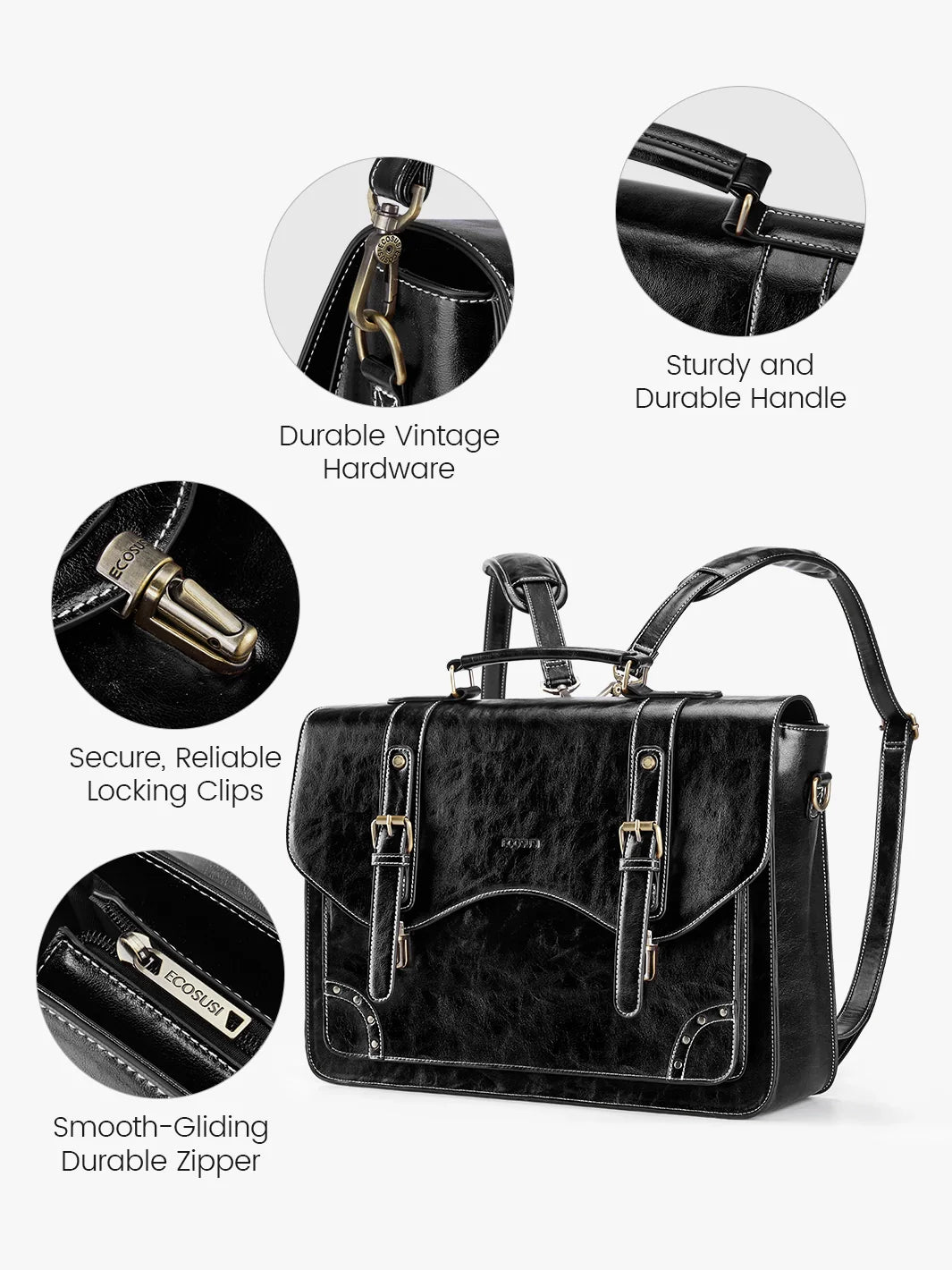 Wilder Vintage Rivet 15.6-Inch Briefcase