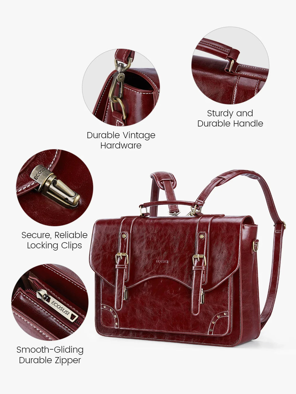 Wilder Vintage Rivet 15.6-Inch Briefcase