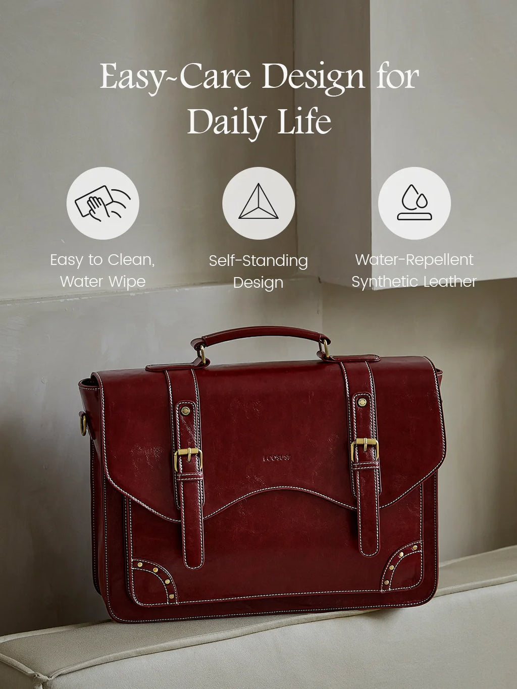 Wilder Vintage Rivet 15.6-Inch Briefcase