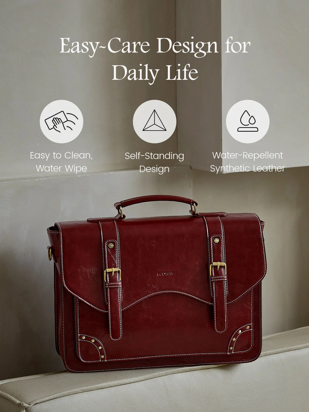 Wilder Vintage Rivet 15.6-Inch Briefcase