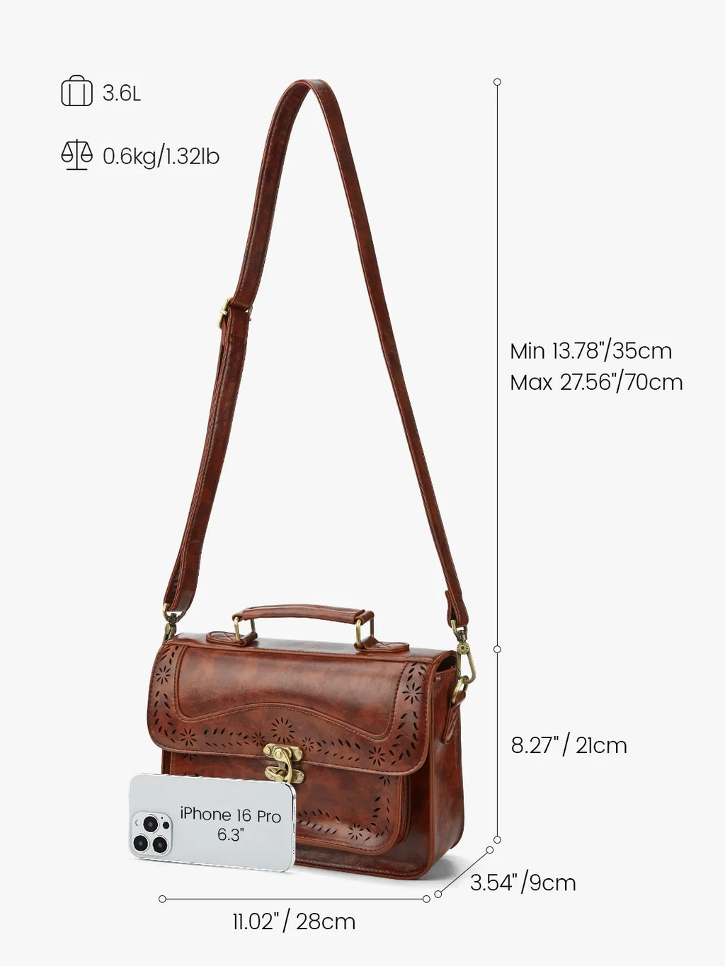 Women's Perforated Messenger Bag