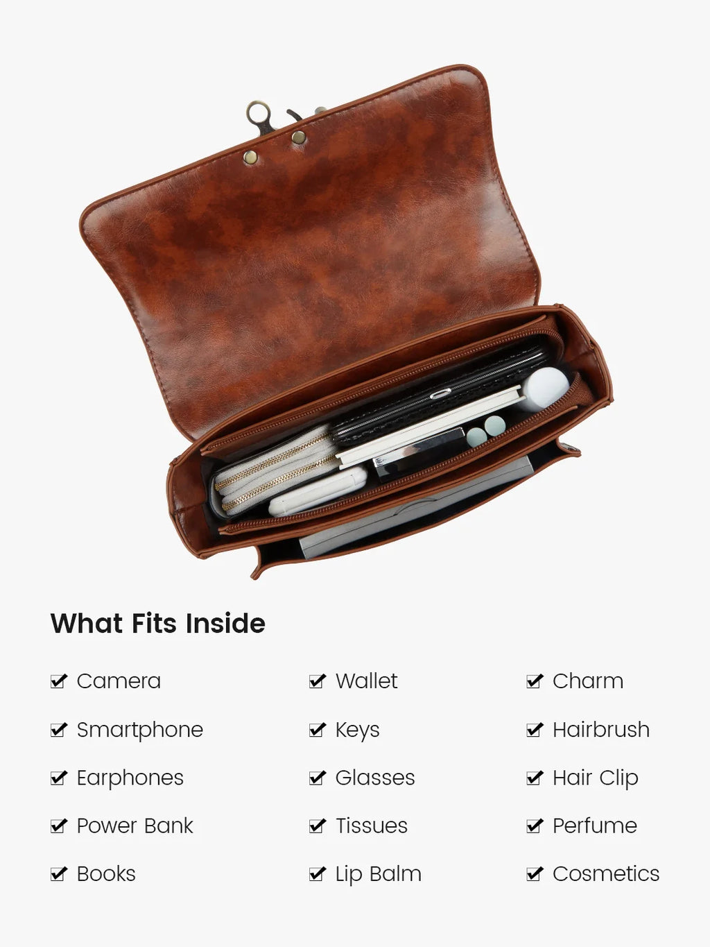 Women's Perforated Messenger Bag