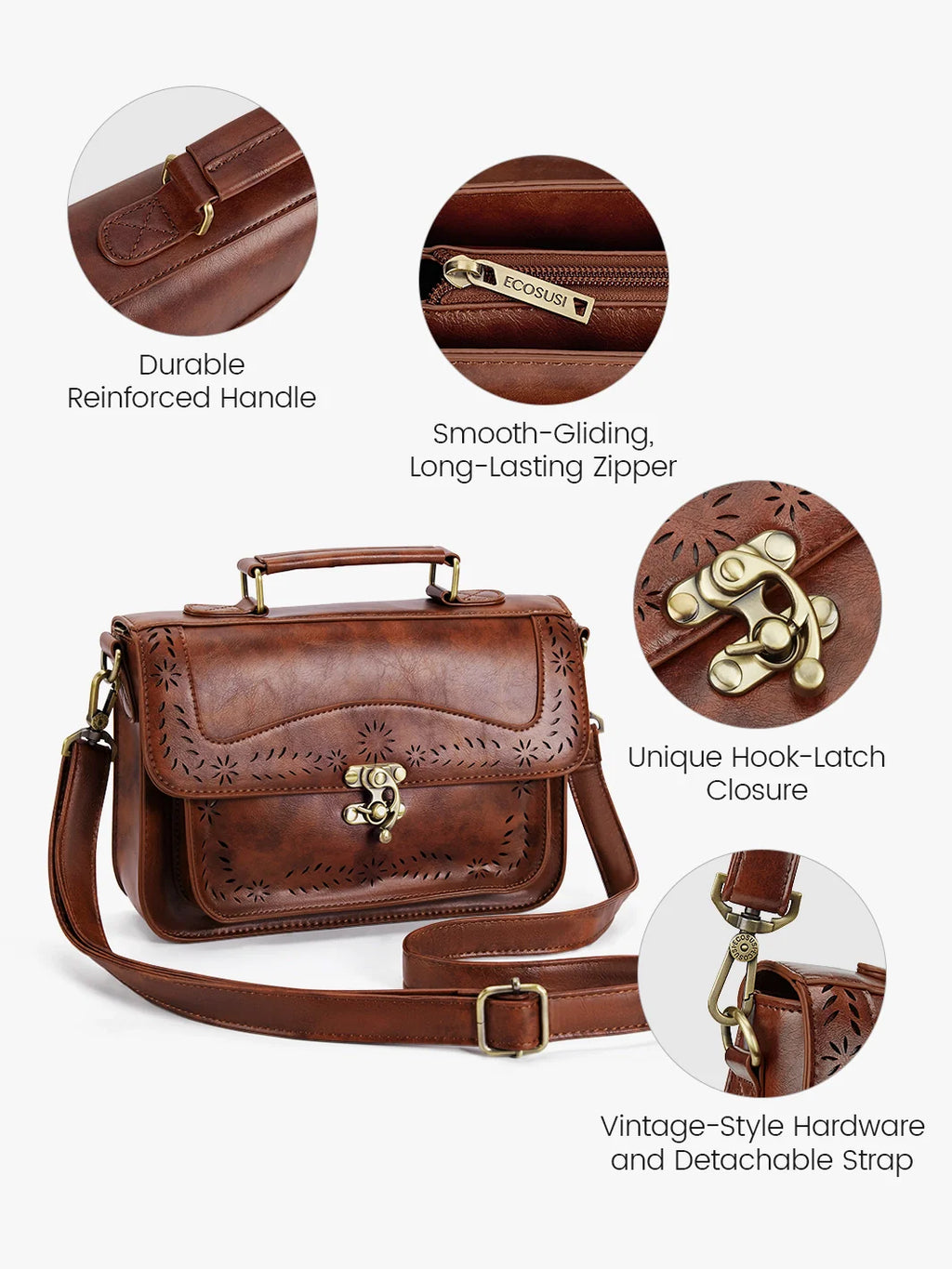 Women's Perforated Messenger Bag