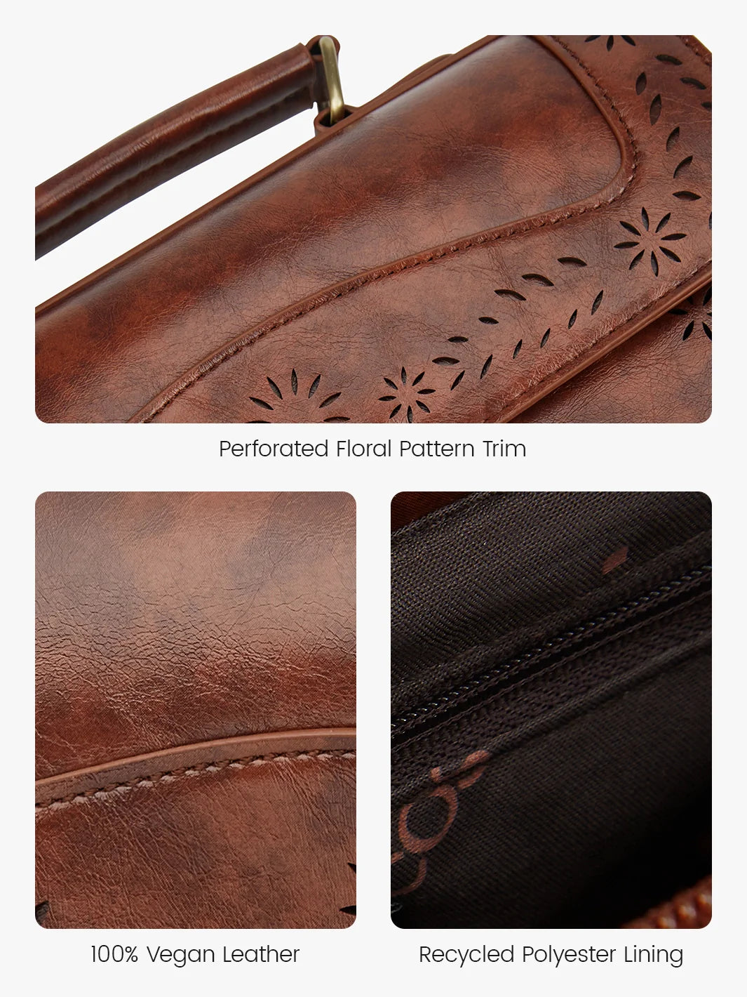 Women's Perforated Messenger Bag