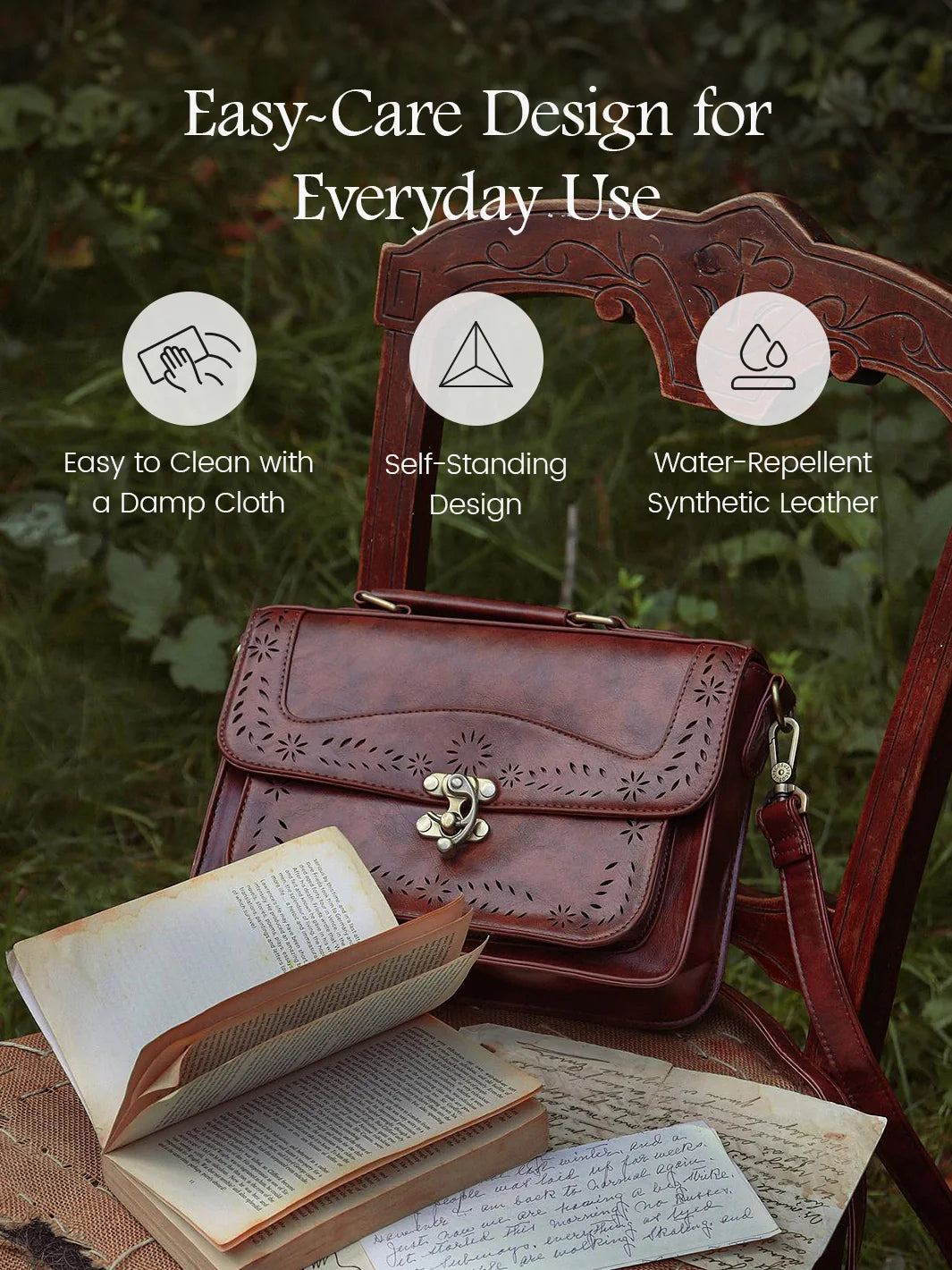 Women's Perforated Messenger Bag