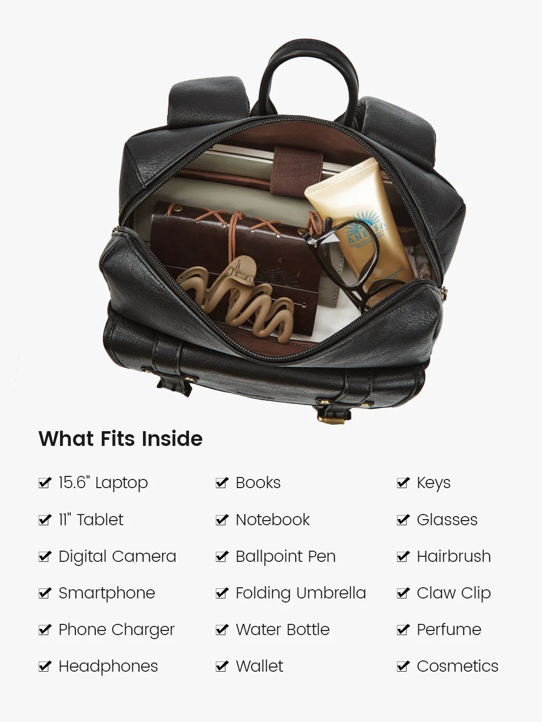 Scarlett Flip Zipper Vegan 15.6-Inch Backpack