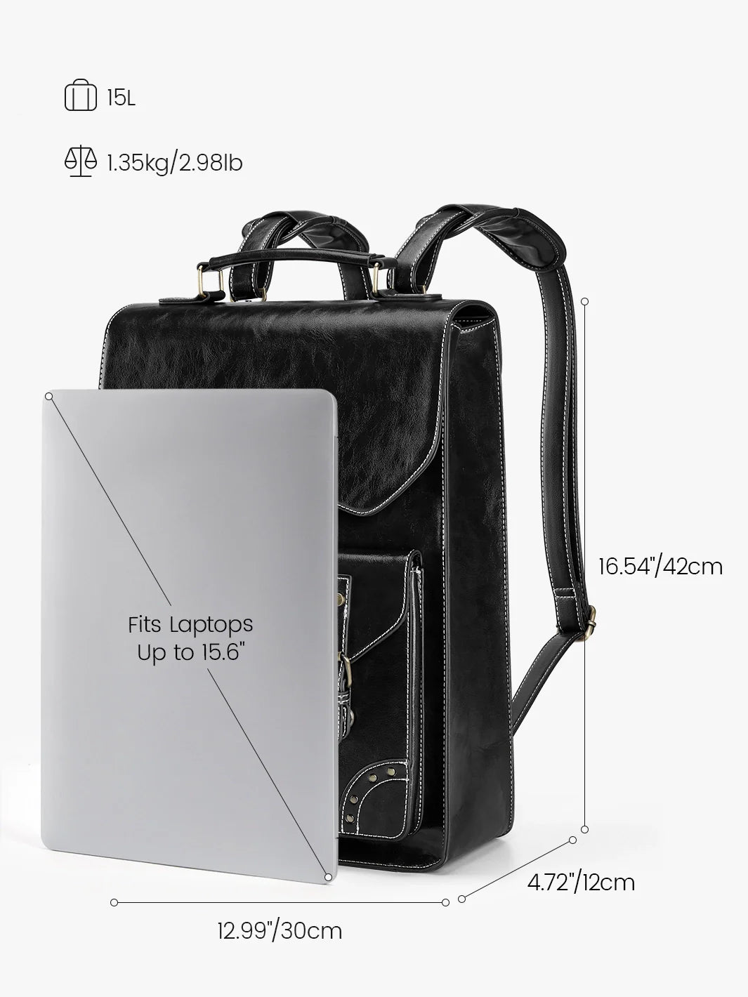 Wilder Vintage Leather 15.6-inch Laptop Backpack