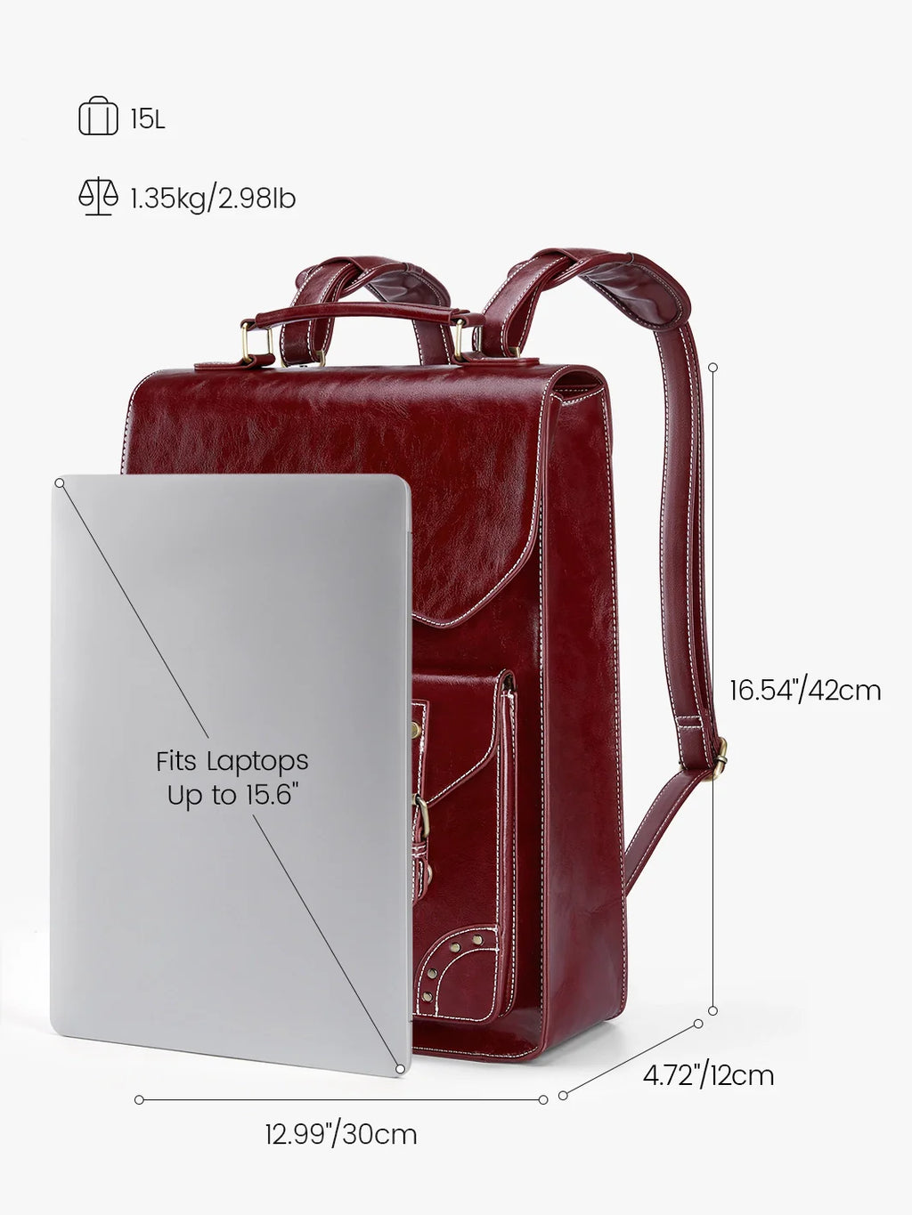 Wilder Vintage Leather 15.6-inch Laptop Backpack