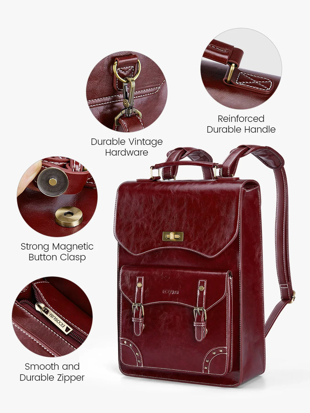 Wilder Vintage Leather 15.6-inch Laptop Backpack