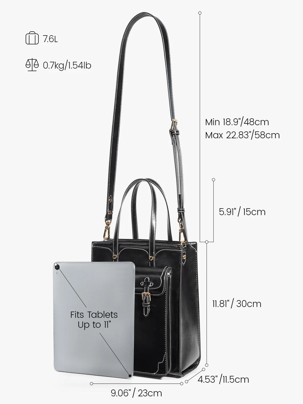 Evelyn Retro PU Leather Tote