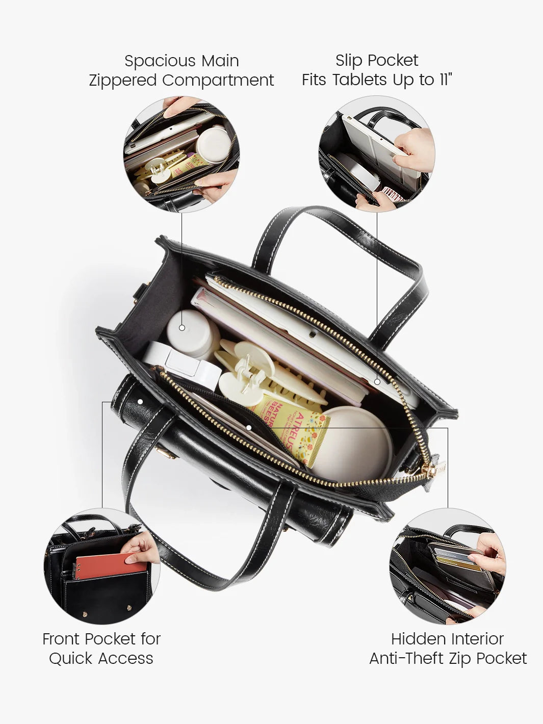 Evelyn Retro PU Leather Tote