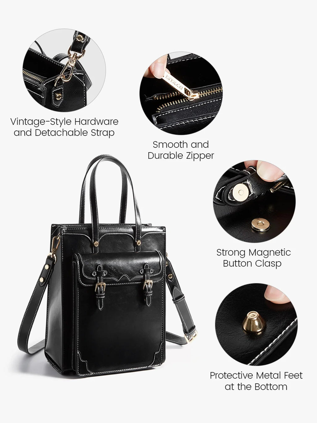 Evelyn Retro PU Leather Tote